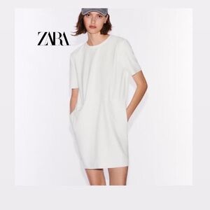 Zara White Short Sleeve Dress